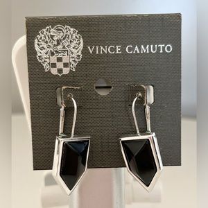 Like New🖤Vince Camuto Pentagonal Silver and Black Earrings